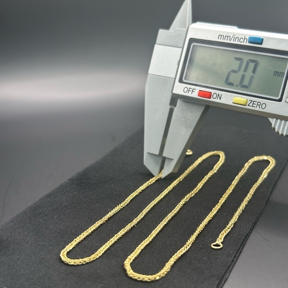 22” 2 mm.14K Gold Spiga Chain Necklace - Picture 15 of 17